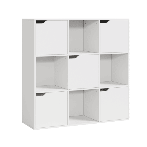 Prateleira para crianças Ljunshund com 9 compartimentos Cubo 90x90x30 cm Branco en.casa