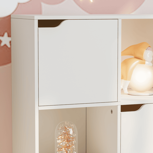 Prateleira para crianças Ljunshund com 9 compartimentos Cubo 90x90x30 cm Branco en.casa
