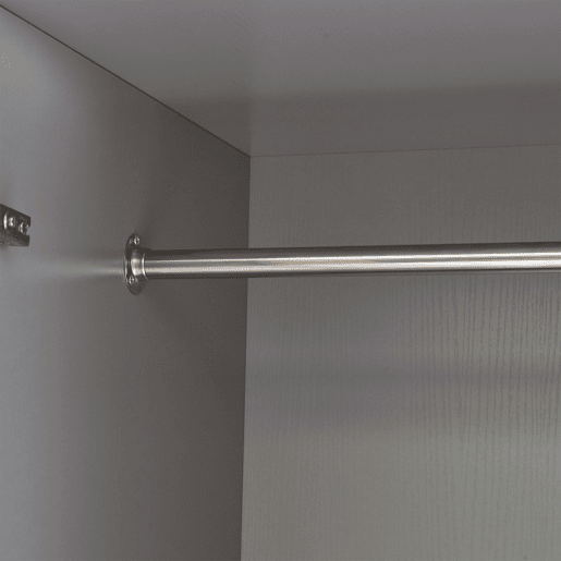 Roupeiro Eiselfing (2 portas 1 bengaleiro 4 compartimentos 3 gavetas) MDF 176x80x52 cm - Cinzento en.casa