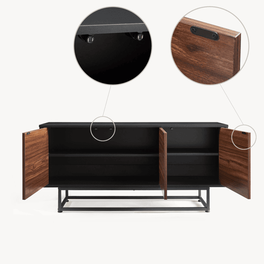 Armário baixo Boxholm com 3 portas 120x30x55 cm Nogueira en.casa Armário baixo Boxholm com 3 portas 120x30x55 cm Nogueira en.casa