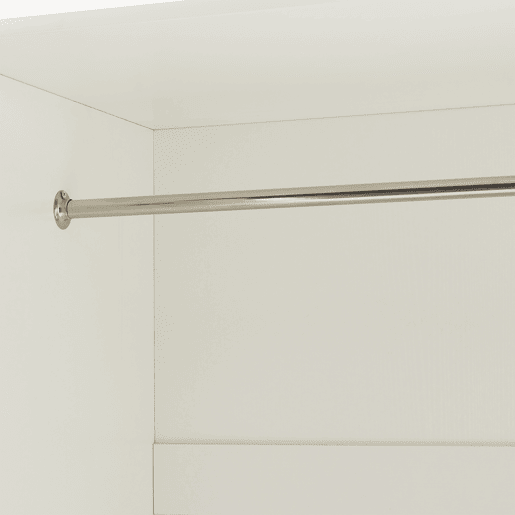 Roupeiro Eiselfing (3 portas 1 bengaleiro 4 compartimentos) MDF 176x120x52 cm - Branco en.casa