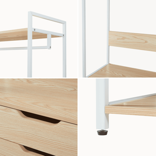 Bengaleiro Larem con 2 compartimentos 180x84x40cm - Efecto carvalho en.casa