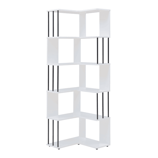 Prateleira de canto Afrel de 5 níveis 160x54x54 cm branco en.casa Prateleira de canto Afrel de 5 níveis 160x54x54 cm branco en.casa