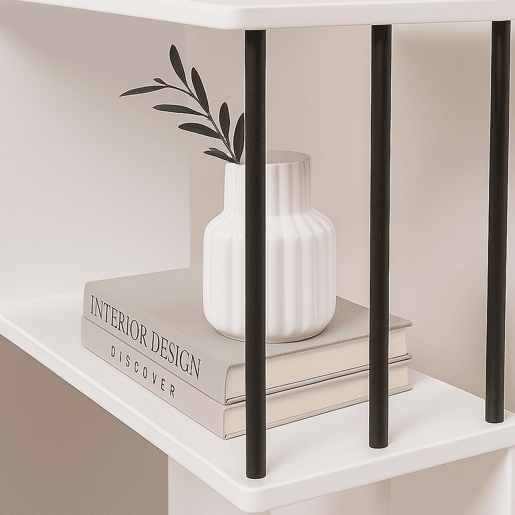 Prateleira de canto Afrel de 5 níveis 160x54x54 cm branco en.casa Prateleira de canto Afrel de 5 níveis 160x54x54 cm branco en.casa