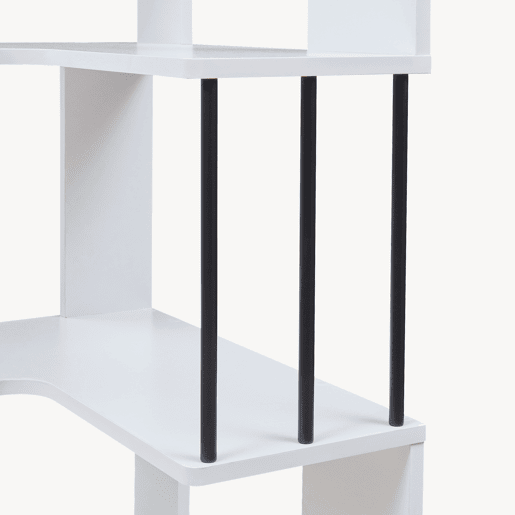 Prateleira de canto Afrel de 5 níveis 160x54x54 cm branco en.casa Prateleira de canto Afrel de 5 níveis 160x54x54 cm branco en.casa