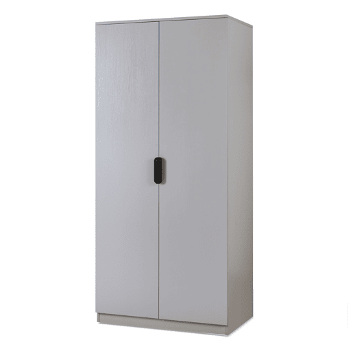 Roupeiro Eiselfing (2 portas 1 bengaleiro 4 compartimentos) MDF 176x80x52cm - Cinzento en.casa