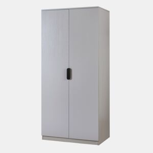 Roupeiro Eiselfing (2 portas 1 bengaleiro 4 compartimentos) MDF 176x80x52cm - Cinzento en.casa