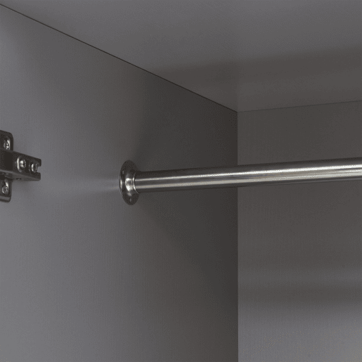Roupeiro Eiselfing (2 portas 1 bengaleiro 4 compartimentos) MDF 176x80x52cm - Cinzento en.casa