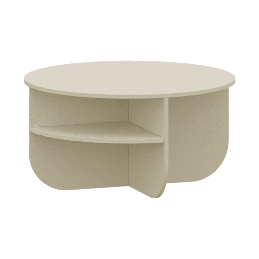 Mesa de centro Reykhon redonda com espaço de arrumação Ø80x41 cm - Cor areia en.casa Mesa de centro Reykhon redonda com espaço de arrumação Ø80x41 cm - Cor areia en.casa