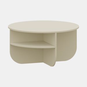 Mesa de centro Reykhon redonda com espaço de arrumação Ø80x41 cm - Cor areia en.casa