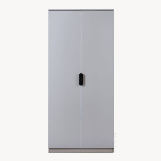 Roupeiro Eiselfing (2 portas 1 bengaleiro 1 compartimento) MDF 176x80x52cm - Cinzento en.casa