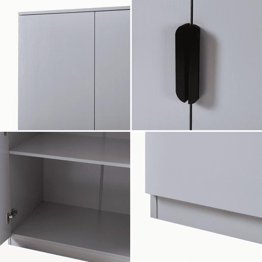 Roupeiro Eiselfing (2 portas 1 bengaleiro 1 compartimento) MDF 176x80x52cm - Cinzento en.casa