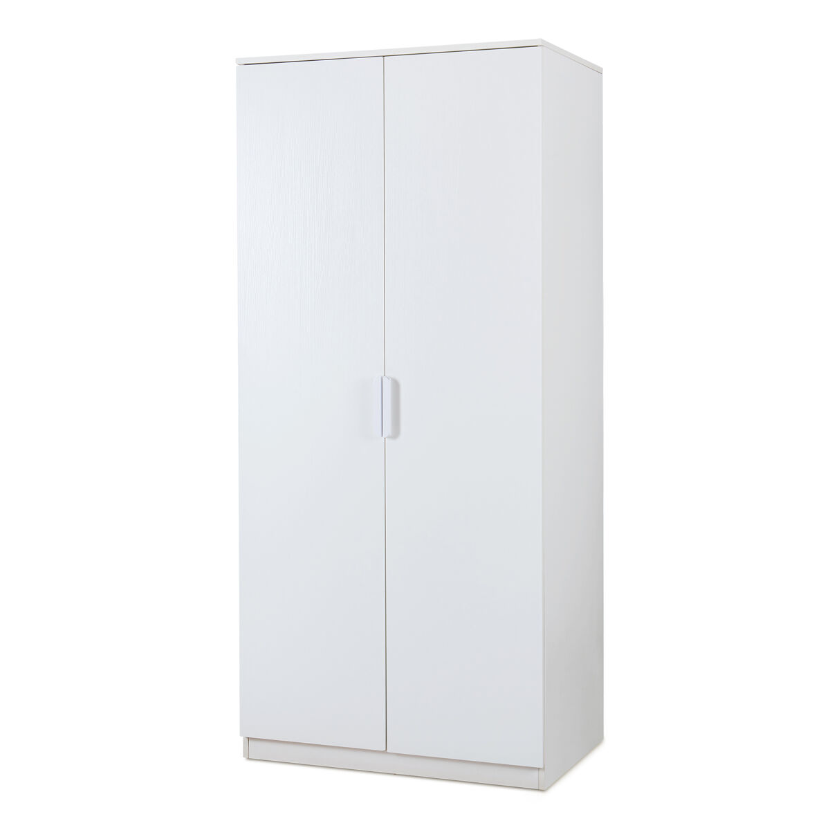 Armario ropero eiselfing (2 puertas 1 perchero 1 compartimento) mdf 176x80x52 cm - blanco [en.casa]
