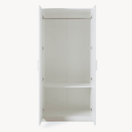 Roupeiro Eiselfing (2 portas 1 bengaleiro 1 compartimento) MDF 176x80x52cm - Branco en.casa