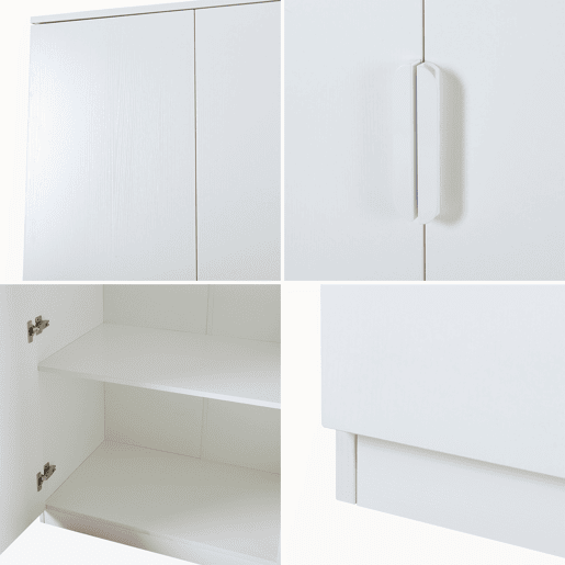 Roupeiro Eiselfing (2 portas 1 bengaleiro 1 compartimento) MDF 176x80x52cm - Branco en.casa