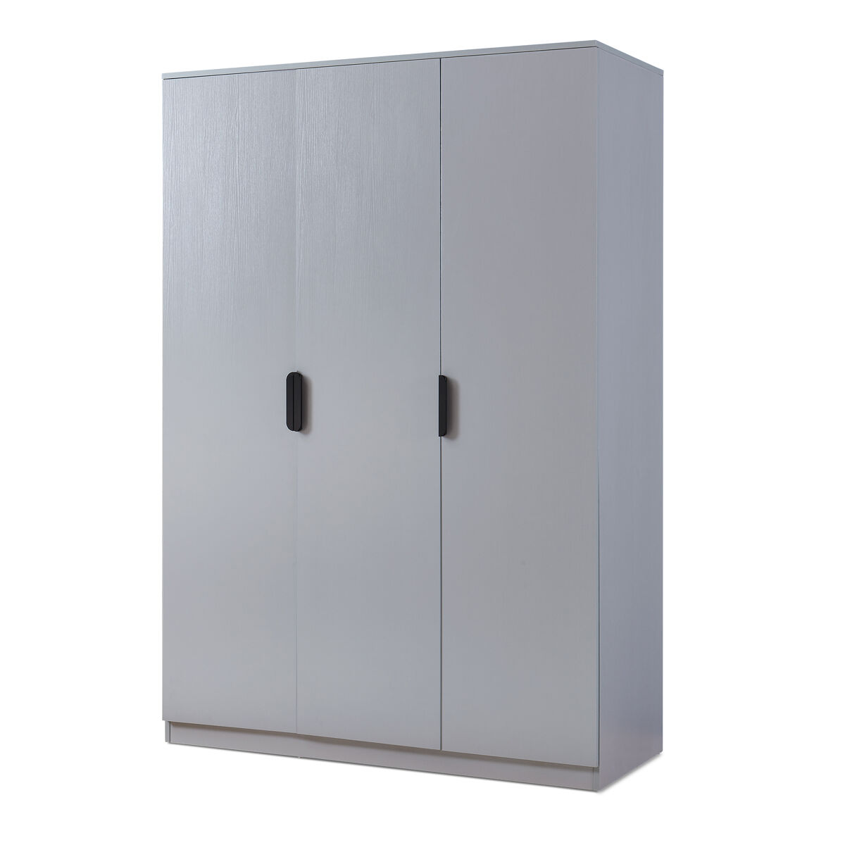 Armario ropero eiselfing (3 puertas 1 perchero 4 compartimentos) mdf 176x120x52 cm - gris [en.casa]