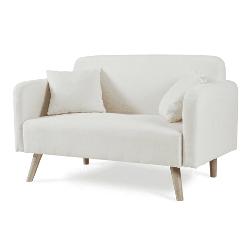 Sofá de 2 lugares Midt de cordão madeira 132x70x81 cm - Bege en.casa