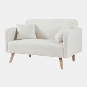 Sofá de 2 lugares Midt de cordão madeira 132x70x81 cm - Bege en.casa