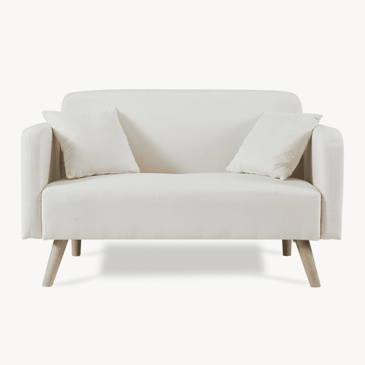 Sofá de 2 lugares Midt de cordão madeira 132x70x81 cm - Bege en.casa