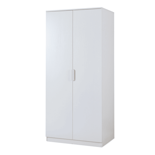 Roupeiro Eiselfing (2 portas 1 bengaleiro 4 compartimentos) MDF 176x80x52cm - Branco en.casa