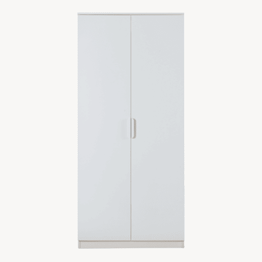 Roupeiro Eiselfing (2 portas 1 bengaleiro 4 compartimentos) MDF 176x80x52cm - Branco en.casa