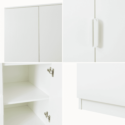 Roupeiro Eiselfing (3 portas 4 compartimentos 3 gavetas) MDF 176x120x52 cm - Branco en.casa