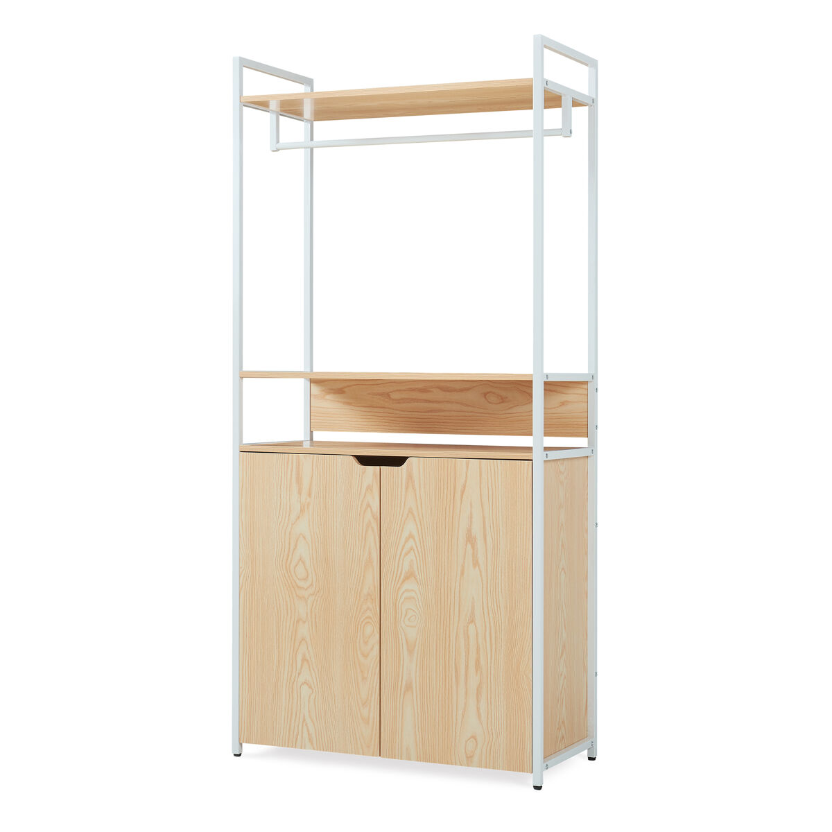 Perchero burro larem 180x84x40cm con puertas - efecto roble [en.casa]