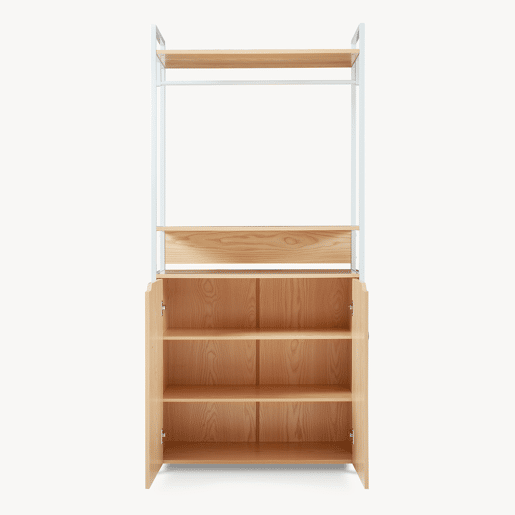 Bengaleiro Larem com portas 180x84x40cm - Efeito carvalho en.casa