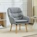 Butaca de Salón Cuero Sintético, Madera de Caucho HOMCOM Butaca de Salón Cuero Sintético, Madera de Caucho HOMCOM Gris