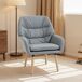 Butaca de Salón Cuero Sintético, Madera de Caucho HOMCOM Butaca de Salón Cuero Sintético, Madera de Caucho HOMCOM Gris