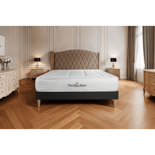 Conjunto de Estrado Preto + Colchão ROYAL PALACE BEDDING Balmoral (180x210 cm - Espuma Viscoelástica- Altura: 24 cm)