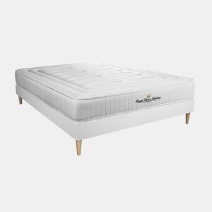 Conjunto de Estrado Branco + Colchão ROYAL PALACE BEDDING Nottingham (200x200 cm - Espuma Viscoelástica- Altura: 20 cm)