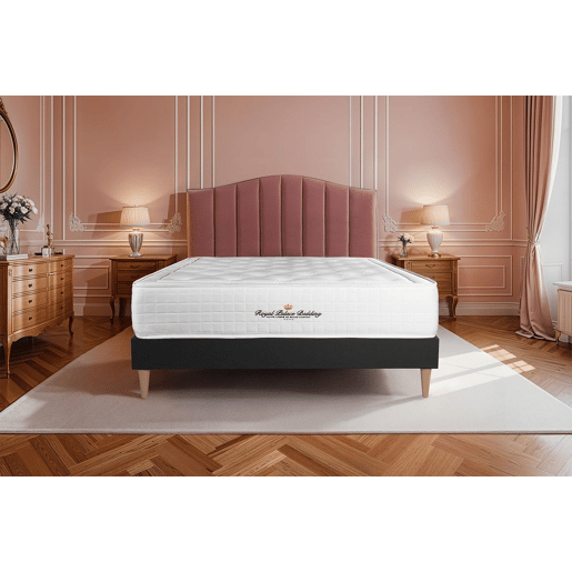 Conjunto de Estrado Preto + Colchão ROYAL PALACE BEDDING Buckingham (150x190 cm - Espuma Viscoelástica- Altura: 30 cm)
