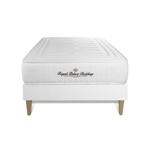 Conjunto de Estrado Branco + Colchão ROYAL PALACE BEDDING Nottingham (90x190 cm - Espuma Viscoelástica- Altura: 20 cm)