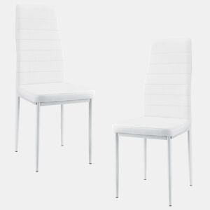 Conjunto de 2 cadeiras de sala de jantar assentos sintéticos empilháveis u200Bu200B96 cm branco 03_0005742