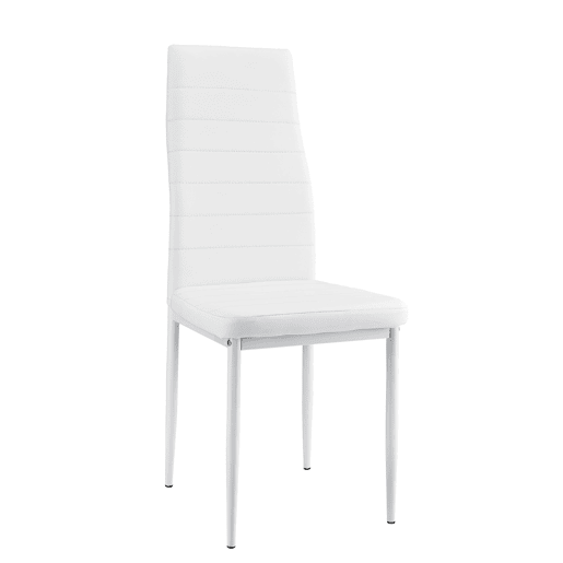 Conjunto de 2 cadeiras de sala de jantar assentos sintéticos empilháveis u200Bu200B96 cm branco 03_0005742