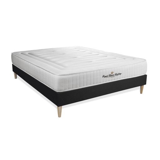 Conjunto de Estrado Preto + Colchão ROYAL PALACE BEDDING Nottingham (150x200 cm - Espuma Viscoelástica- Altura: 20 cm)