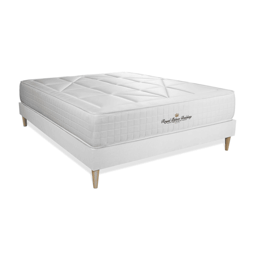 Conjunto de Estrado Branco + Colchão ROYAL PALACE BEDDING Windsor (120x200 cm - Viscoelástica y molas ensacadas- Altura: 26 cm)