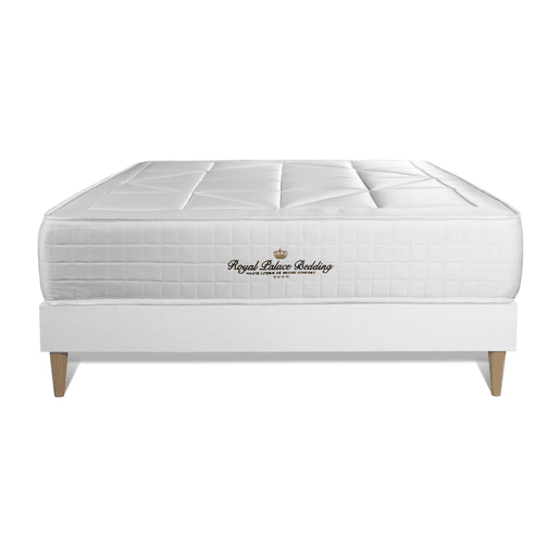 Conjunto de Estrado Branco + Colchão ROYAL PALACE BEDDING Windsor(140x200 cm - Viscoelástica y molas ensacadas- Altura: 26 cm)