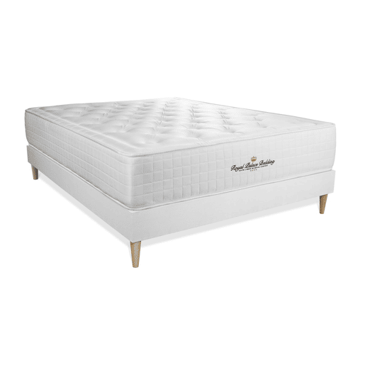 Conjunto de Estrado Branco + Colchão ROYAL PALACE BEDDING Buckingham (120x200 cm - Espuma Viscoelástica- Altura: 30 cm)