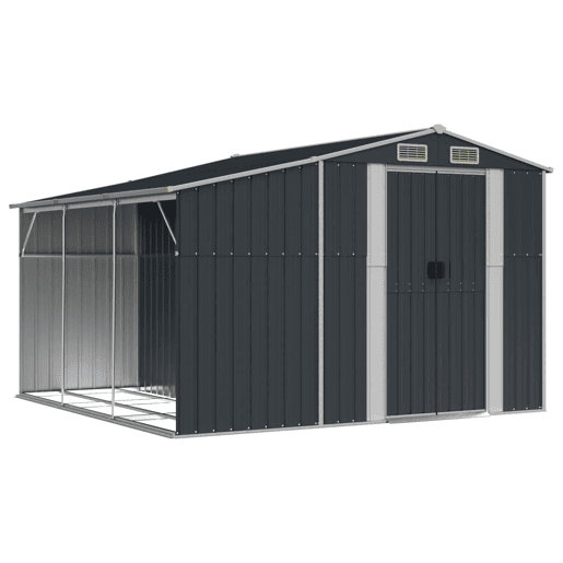 Abrigo de jardim, cabana, casa de armazenamento, galpão ao ar livre, ferramentas robustas, 277 x 279 x 179 cm, aço galvanizado antracite 02_0022212