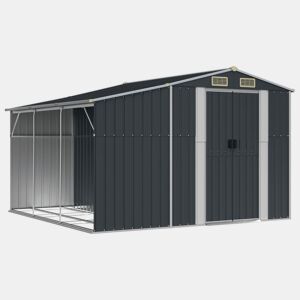 Abrigo de jardim, cabana, casa de armazenamento, galpão ao ar livre, ferramentas robustas, 277 x 279 x 179 cm, aço galvanizado antracite 02_0022212