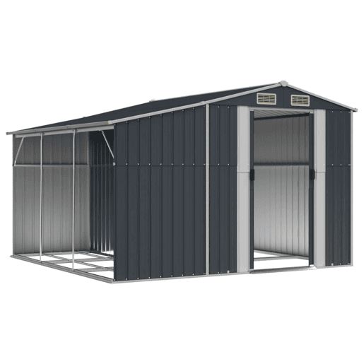 Abrigo de jardim, cabana, casa de armazenamento, galpão ao ar livre, ferramentas robustas, 277 x 279 x 179 cm, aço galvanizado antracite 02_0022212