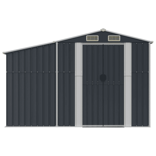 Abrigo de jardim, cabana, casa de armazenamento, galpão ao ar livre, ferramentas robustas, 277 x 279 x 179 cm, aço galvanizado antracite 02_0022212