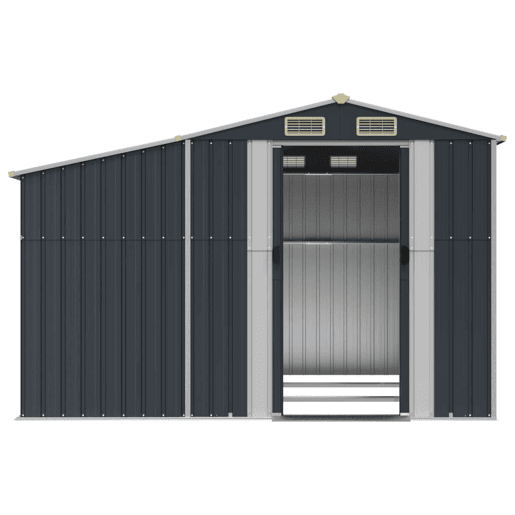 Abrigo de jardim, cabana, casa de armazenamento, galpão ao ar livre, ferramentas robustas, 277 x 279 x 179 cm, aço galvanizado antracite 02_0022212