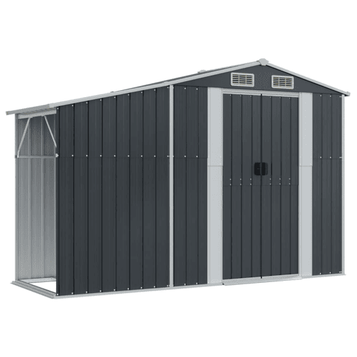 Abrigo de jardim, cabana, casa de armazenamento, galpão ao ar livre, ferramentas robustas, 277 x 279 x 179 cm, aço galvanizado antracite 02_0022212