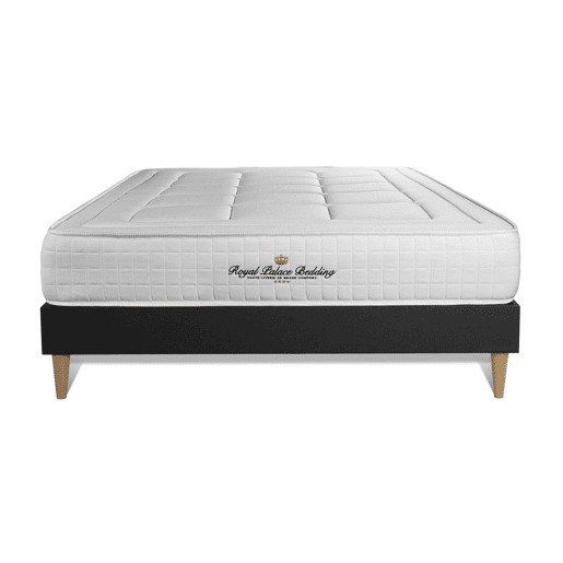 Conjunto de Estrado Preto + Colchão ROYAL PALACE BEDDING Balmoral (180x200 cm - Espuma Viscoelástica- Altura: 24 cm)