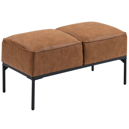 HOMCOM Banco de Pé de Cama Moderno com Assento Acolchoado e Pés de Aço, Couro Sintético, Banqueta de Quarto, Suporta até 120 kg, Ideal para Entrada, Corredor, 80x40x46 cm, Castanho