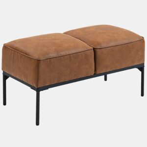 HOMCOM Banco de Pé de Cama Moderno com Assento Acolchoado e Pés de Aço, Couro Sintético, Banqueta de Quarto, Suporta até 120 kg, Ideal para Entrada, Corredor, 80x40x46 cm, Castanho