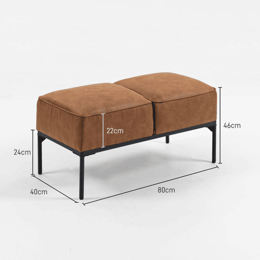 HOMCOM Banco de Pé de Cama Moderno com Assento Acolchoado e Pés de Aço, Couro Sintético, Banqueta de Quarto, Suporta até 120 kg, Ideal para Entrada, Corredor, 80x40x46 cm, Castanho